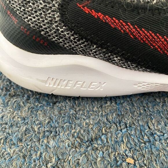 Nike flex men 9 tie up running shoes black red & white - Picture 6 of 9